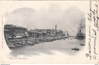 Egypte - Port-Saïd - Port - Quais de Port-Saïd - Postmarked 1906 Port-Saïd Angers 49