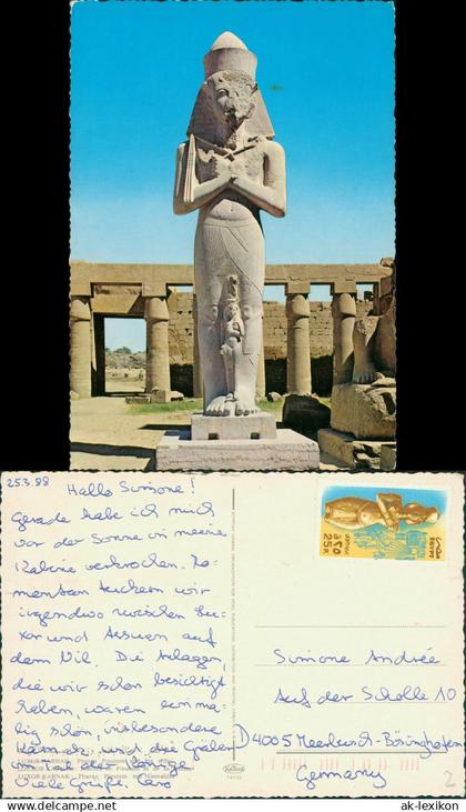 Postcard Luxor Karnak Tempel Region Luxor 1988