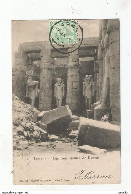 LOUXOR 537 LES TROIS STATUES DE RAMSES 1905