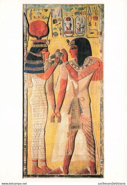 EGYPTE - La déesse Hathor accueillant le roi Séthéi Ier - face d'un pilier de la tombe du roi - Carte Postale Ancienne