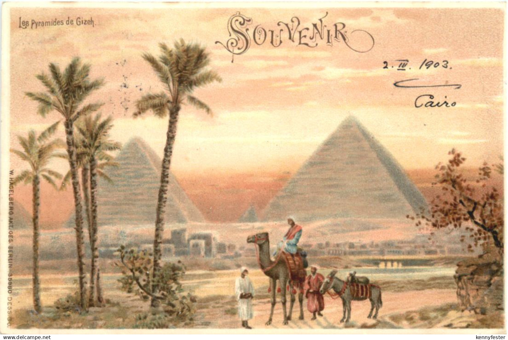 Egypt - Pyramides - Litho