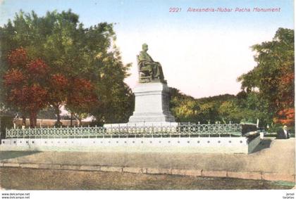 POSTAL    ALEXANDRIA  - EGIPTO   -NUBAR PACHA MONUMENT (MONUMENTO DE NUBAR PACHA)