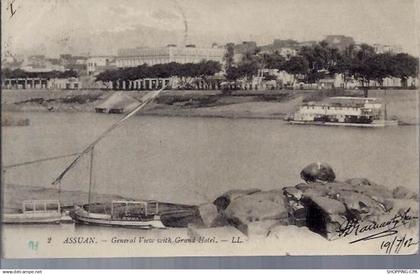 Egypte - Assouan - Vue générale et Grand Hotel