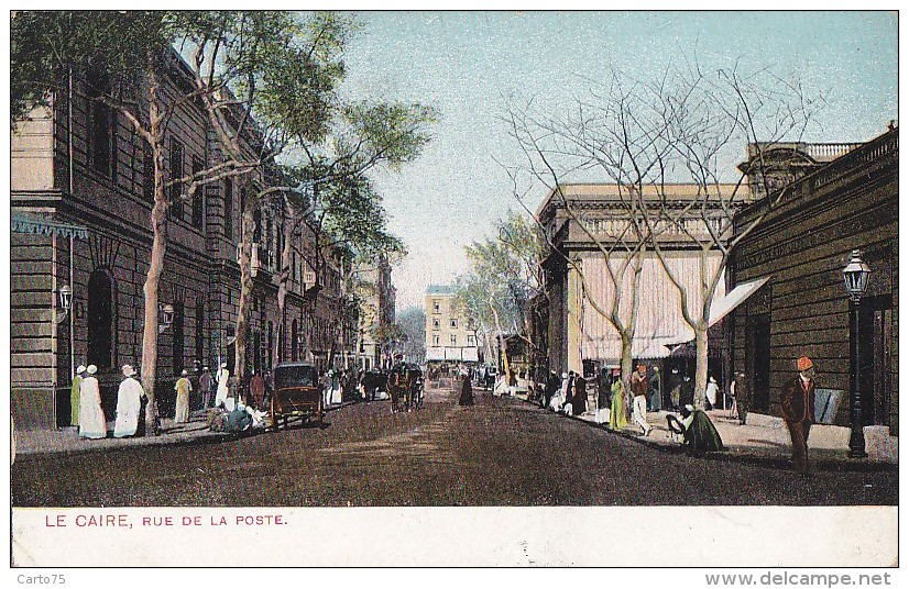 Egypte - Le Caire Cairo - Rue de la Poste - Post Office Street - Postmarked 1908 Minya