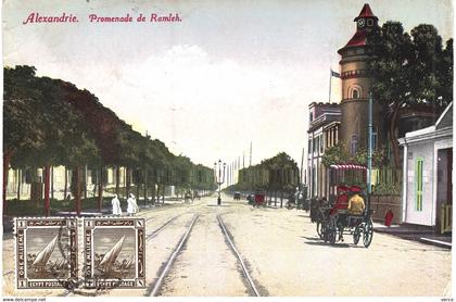 Carte  postale ancienne de ALEXANDRIE - Promenade de Ramleh