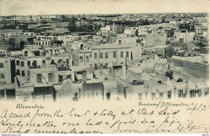 PC EGYPT, ALEXANDRIE, PANORAMA ALEXANDRIE, VINTAGE POSTCARD (b8770)