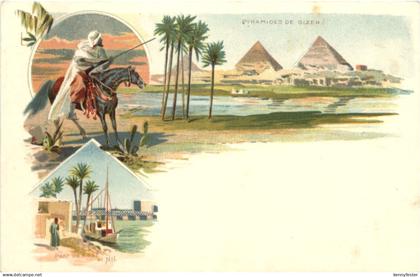 Egypt - Pyramides de Gizeh- Litho