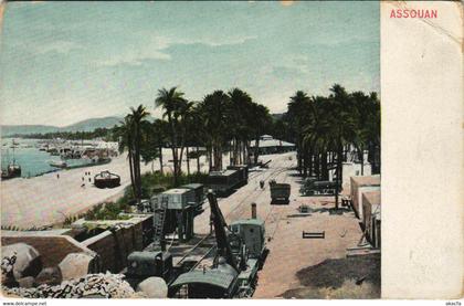 PC EGYPT, ASSOUAN, QUAY SCENE, Vintage Postcard (b30537)