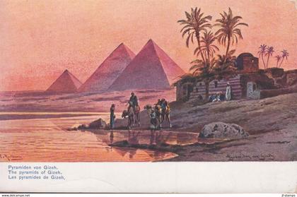 1910. EGYPT. Postcard motive The pyramids of Gizeh.  - JF429762