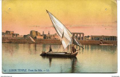 CPA - Carte postale - Egypte - Louxor - Temple - Bateau sur le Nil - 1909 (CP931)