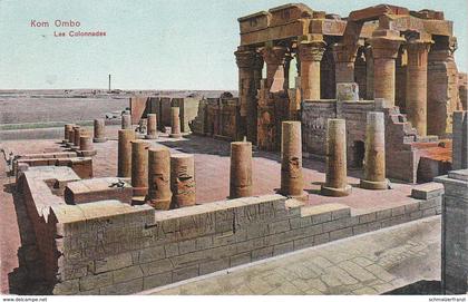 CPA AK Denderak Dendera دندرة Kom Ombo Colonnades Temple معبد a Qina Qena قنا Ägypten Egypt مصر Egypte