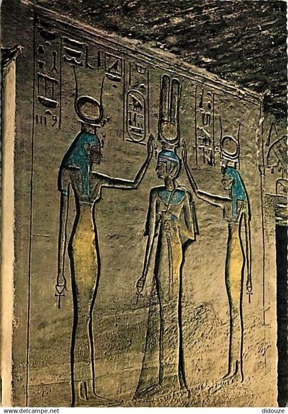 Egypte - Temples d'Abou Simbel - Abu Simbel - Small Temple : Coronation of Queen Nefertari - Peinture antique - Antiquit