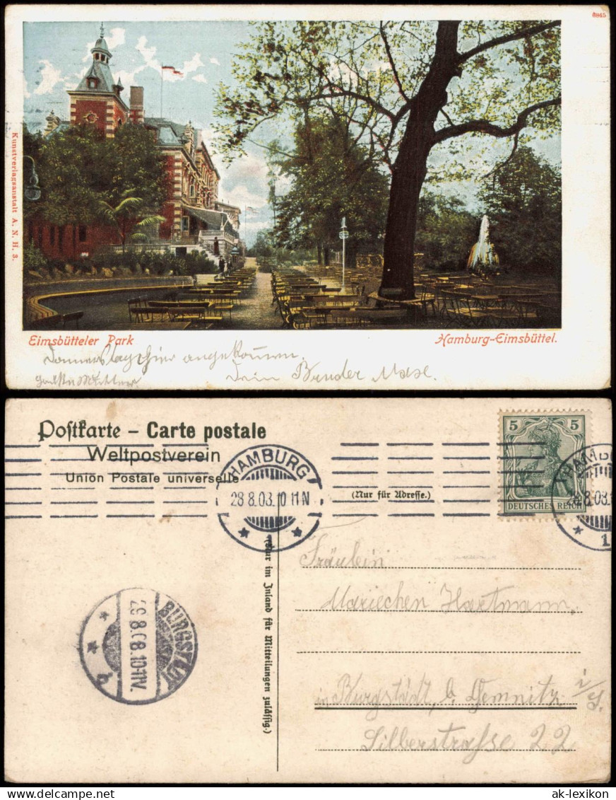 Eimsbüttel-Hamburg Garten-Lokal am Eimsbütteler Park Hamburg-Eimsbüttel 1908