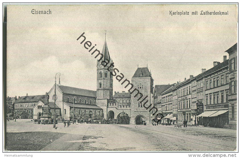 Eisenach - Karlsplatz mit Lutherdenkmal 1906 - Verlag L. Helft & Co. Eisenach