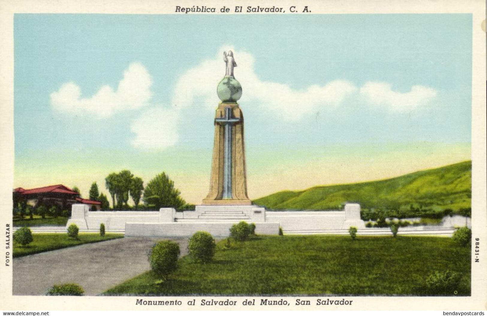 el salvador, SAN SALVADOR, Monumento al Salvador del Mundo (1940s) Postcard