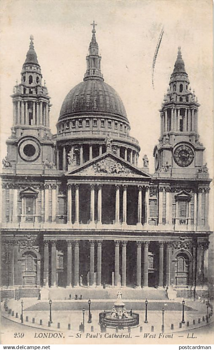 England - LONDON St. Paul's Cathedral West Front - Publisher Levy LL. 259