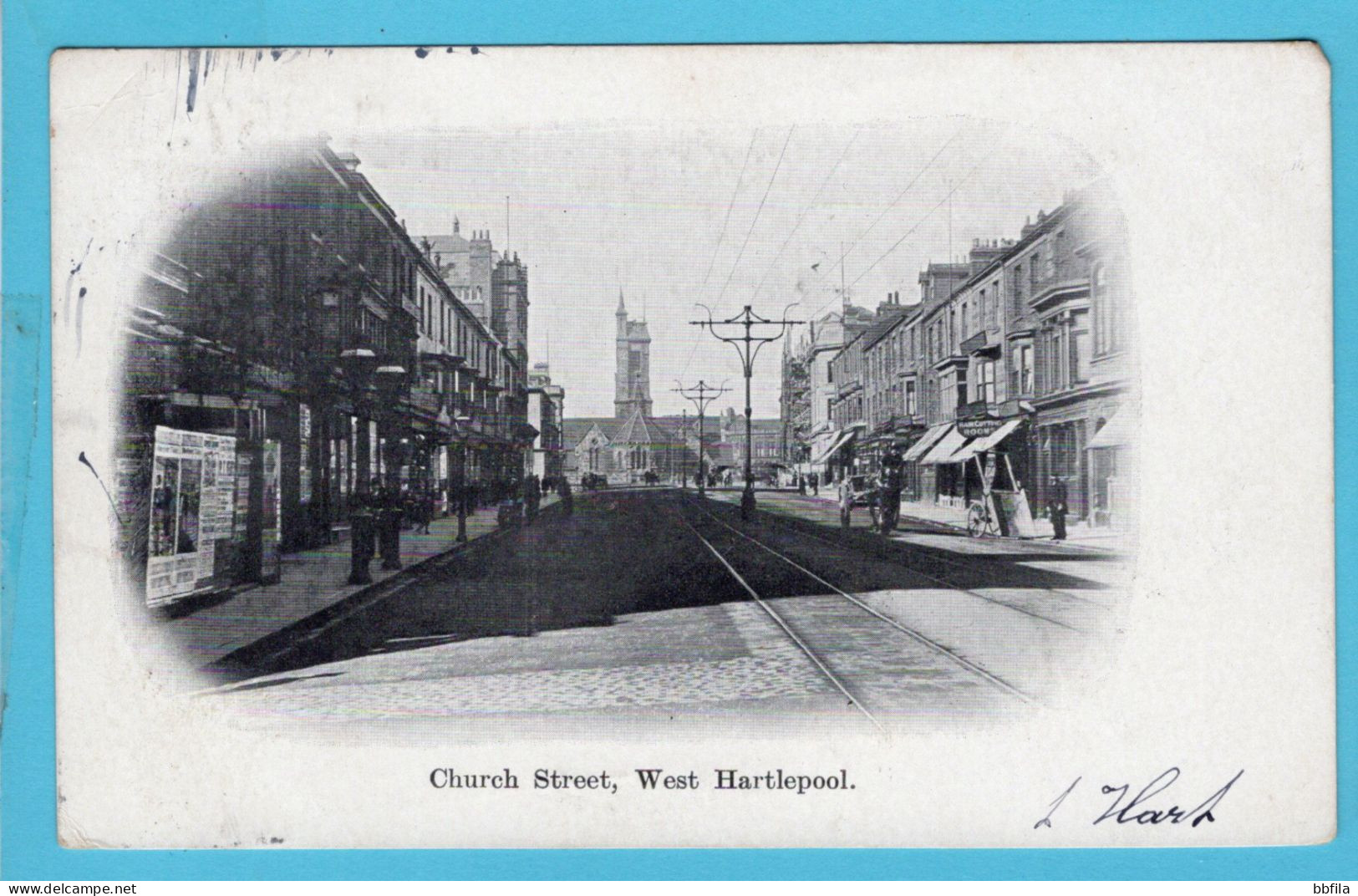 ENGLAND picture post card Church Street, West Hartlepool 1903 North Sheelds to Leiden, Netherlands with due marking