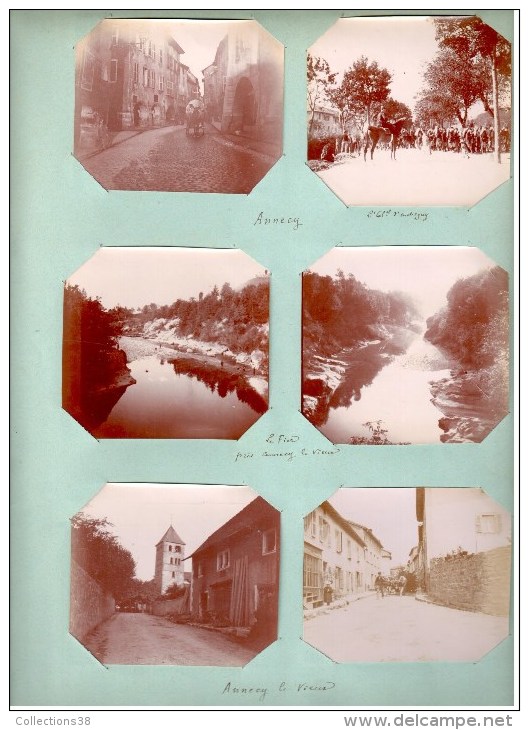 Ensemble de 12 phot. d'Annecy le Vieux, du Château de livet, du Fier et d'Annecy (format 8.5cm x 8cm)