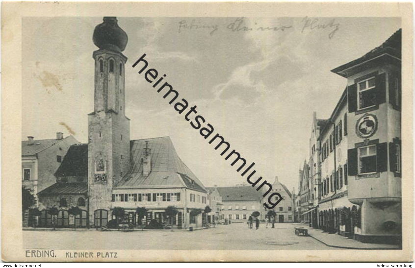 Erding - Kleiner Platz - Verlag Em. Schwankl Erding - gel. 1917