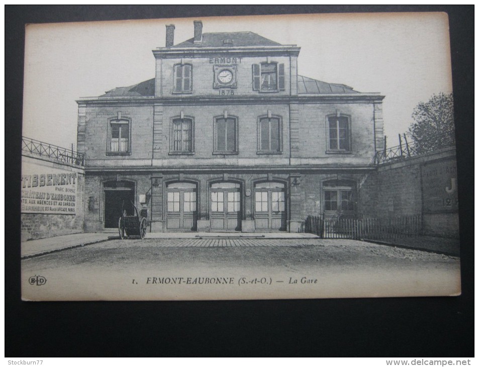 Ermont  Eaubonne  gare , carte postale  ,  2 Scans