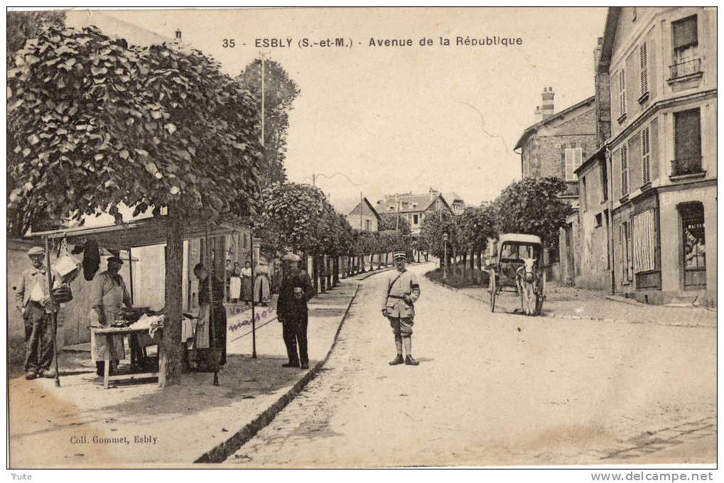 ESBLY AVENUE DE LA REPUBLIQUE COMMERCANT MILITAIRE