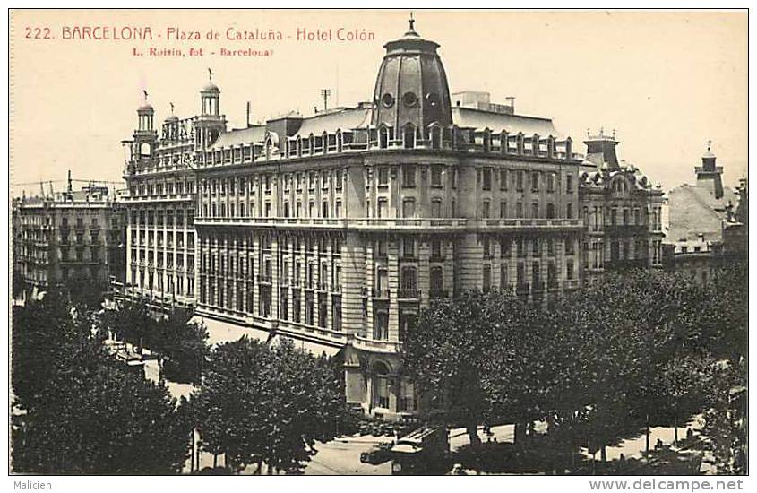 espagne- espana -cataluna   - ref C160-cataluna - barcelona -plaza de cataluna - hotel colon -carte bon etat  -