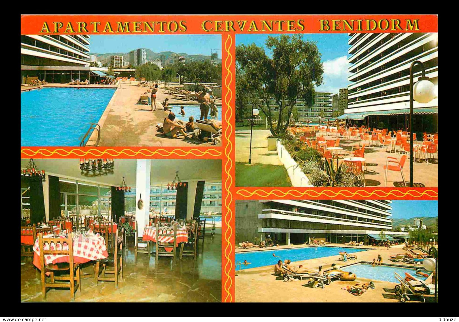 Espagne - Espana - Comunidad Valenciana - Benidorm - Apartementos Cervantes - Multivues - Piscine - architecture - CPM -