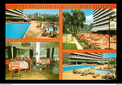 Espagne - Espana - Comunidad Valenciana - Benidorm - Apartementos Cervantes - Multivues - Piscine - architecture - CPM -