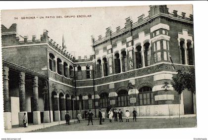 CPA - Carte Postale -Espagne - Gerona Patio del Grupo Escolar 1913- S2712