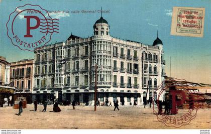 TRES RARE MELILLA ENTRADA A LA CALLE GENERAL CHACEL  LA ESPAÑOLA J CABRERA  V L SEVILLA  ESPAÑA SPAIN ESPAGNE