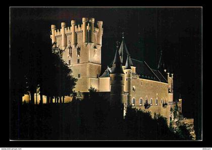 Espagne - Espana - Castilla y Leon - Segovia - Alcazar - Fachada principal - Château - Vue de nuit - CPM - Carte Neuve -