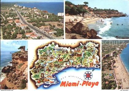 72257619 Miami Playa Strand Kueste Landkarte Fliegeraufnahme Miami Playa Montroi