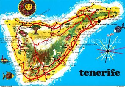 73254733 Tenerife Mapa de la Isla Landkarte Insel Tenerife