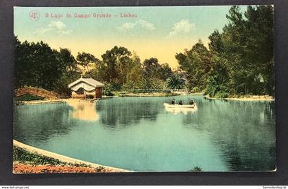 AK Portugal - Lago do Campo Grande Lisboa - Lisabon 1915 n. Straubing