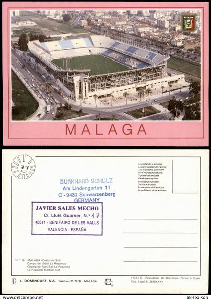 Postales Málaga Stadion Stadio Luftbild 2002