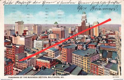 AK Baltimore Panorama of the Business Section MD Maryland United States Briefmarke Stamp Timbre Michigan Centenary 1935