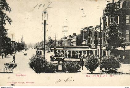 PC CPA US, MARYLAND, BALTIMORE, BROADWAY, VINTAGE POSTCARD (b15637)