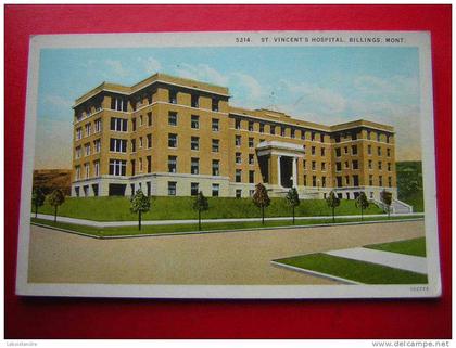 CPA  -ETATS UNIS- ST VINCENT'S HOSPITAL ,BILLINGS,MONT-NON VOYAGEE-CARTE EN BON ETAT,COIN BAS DROIT CORNE