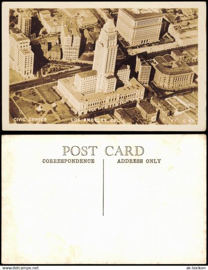 Postcard Los Angeles Los Angeles Luftbild Civic Center 1934