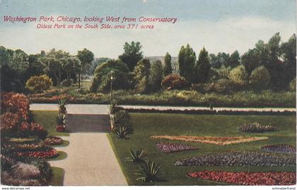 AK Chicago Washington Park looking West from Conservatory South Side Cook County Illinois IL United States USA