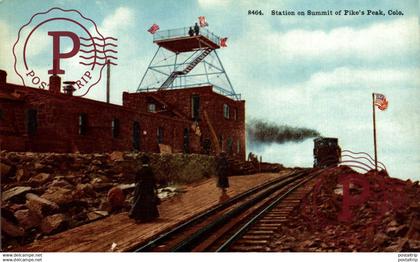 Station on Summit of Pike's Peak  CO COLO COLORADO Railway Train EEUU USA