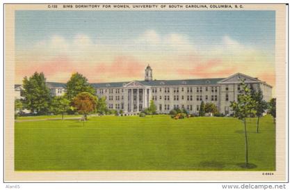 Columbia SC South Carolina, University of South Carolina Women's Dormitory, c1930s/40s Vintage Postcard