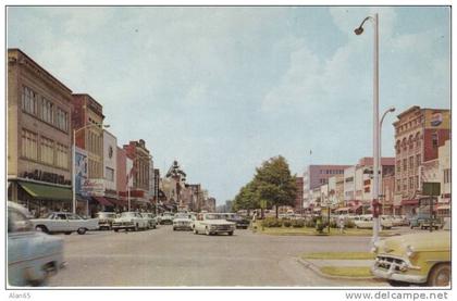 Columbus GA Georgia, Broadway Street Scene, Autos Business District, Signs c1950s/60s Vintage Postcard