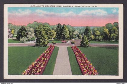 Postcard, United States, Dayton OH, Entrance to Memorial Hall, Soldiers' Home