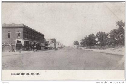 Gary IN Indiana, Broadway Street Scene, c1900s Vintage Postcard