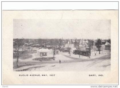 Gary IN Indiana, Euclid Avenue Street Scene, c1900s Vintage Postcard