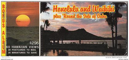 Hawaii - Honolulu Waikiki Oahu - folder with 20 postcards and 20 miniatures bb160205