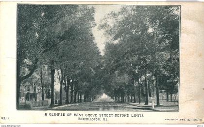 Carte POSTALE Ancienne de ILLINOIS - BLOOMINGTON, East Grove Street