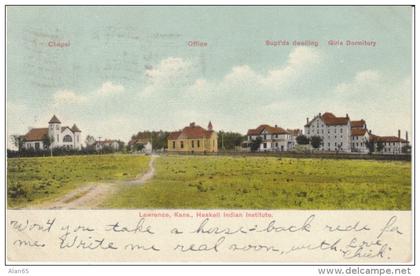 Lawrence KS Kansas, Haskell Indian Institute, School, c1900s Vintage Postcard