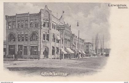 Lewiston Idaho, Main Street Scene, Old Architecture, c1900s Vintage Postcard